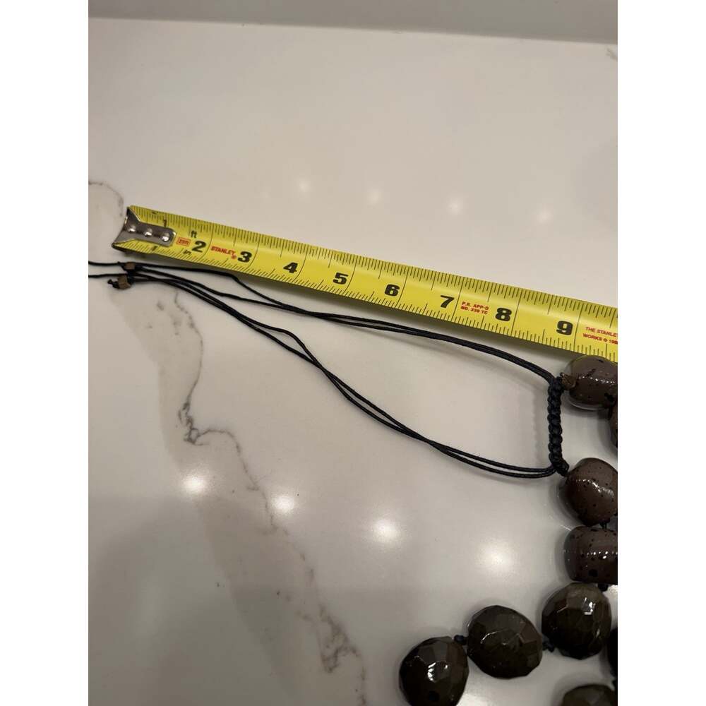 Chico’s Chunky Double Strand Beaded Statement Necklace Brown Gold Boho - Picture 7 of 10